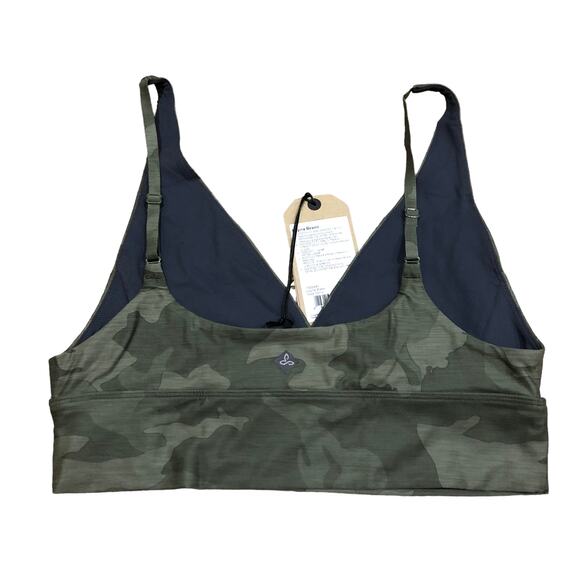 PRANA Bralette Layna Brami Bra Cami Sports Bra Size Medium Sage Camo NWT - Picture 2 of 4